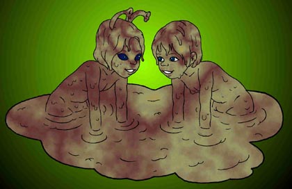 The boys looked like unfinished sculptures.