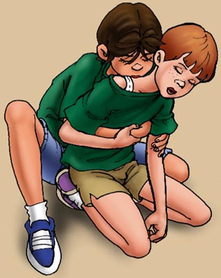 Fabian k&uuml;sste Patricks Nacken.