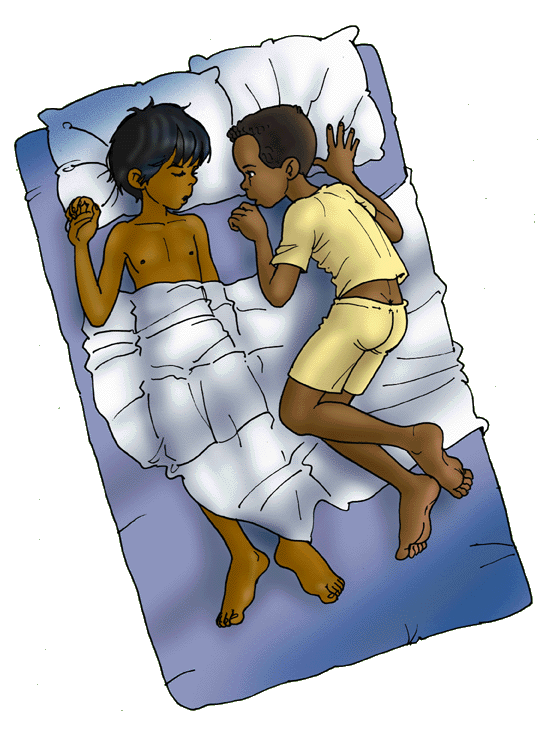 Suddenly his sleeping face was just two inches from my eyes.