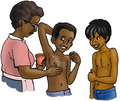 Aunt Etta lathered us down.