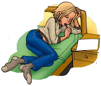 Keith chewed the pencil.