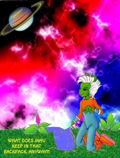 Jahv and his backpack