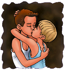 Boys kissing